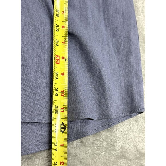 Everlily Button-Down Shirt Dress Roll-Up Sleeves Womens PL Linen Blend Pockets - Picture 10 of 12